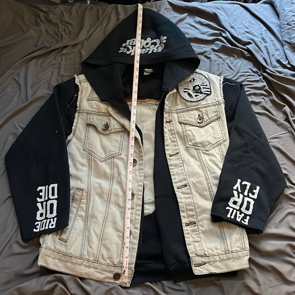 Blackcollar hand stitched vest hoodie mens medium